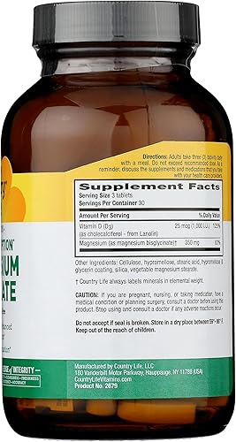 Miniatura 5 de COUNTRY LIFE Glicinato de magnesio, 90 CT