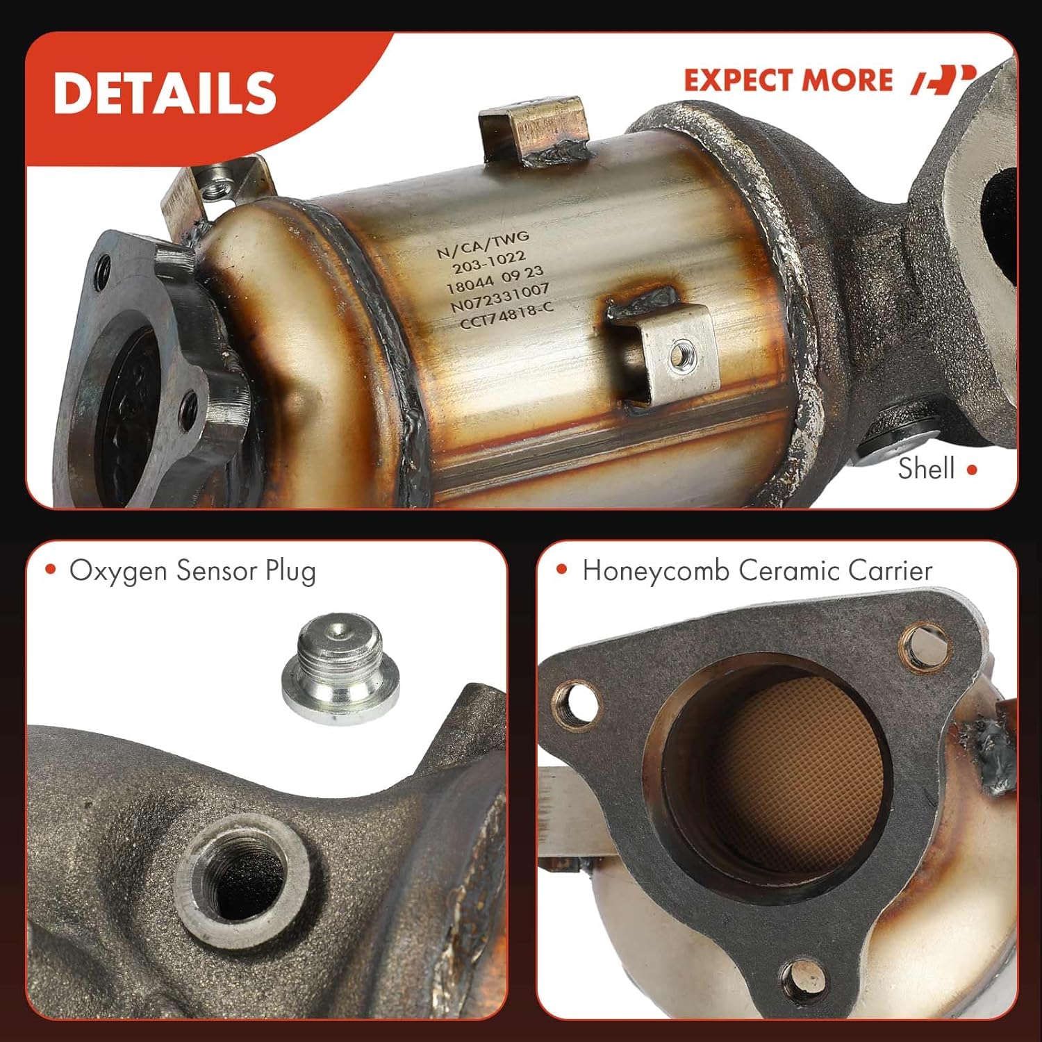 A-Premium Right Exhaust Manifold Catalytic Converter Kit Direct-Fit Compatible with Nissan Frontier 2002-2004, Xterra 2002-2004, 3.3L, EPA Compliant, Replace# 140029S200