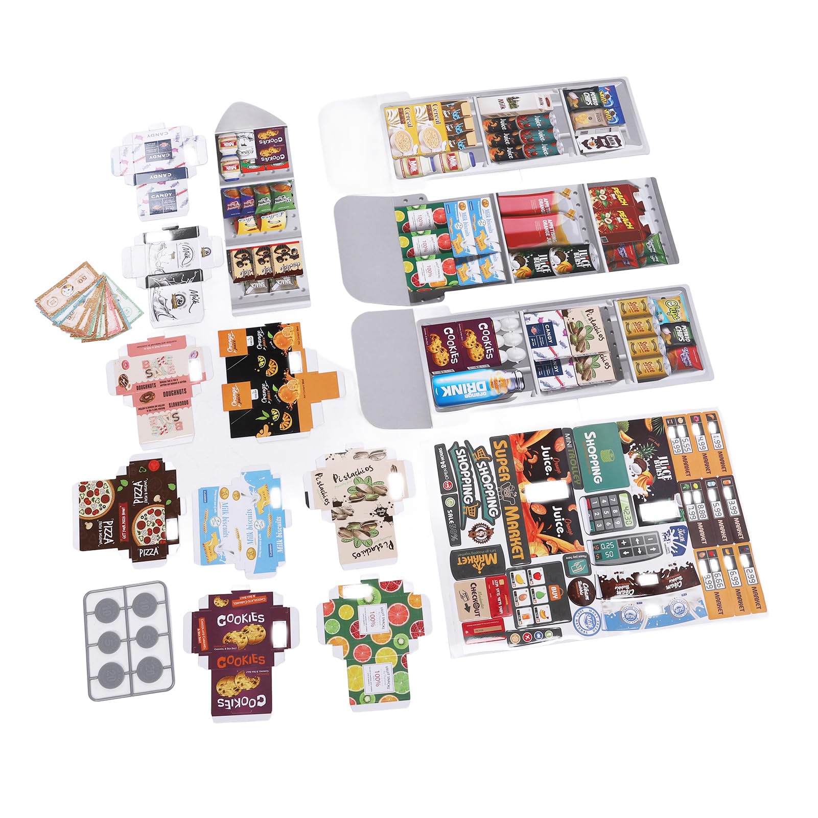 Set da Supermercato per Bambini con Effetti Sonori e Luminosi Realistici per Giochi Fantasiosi con Giocattoli del Carrello della Spesa per Ragazzi e Ragazze, Realizzati in ABS
