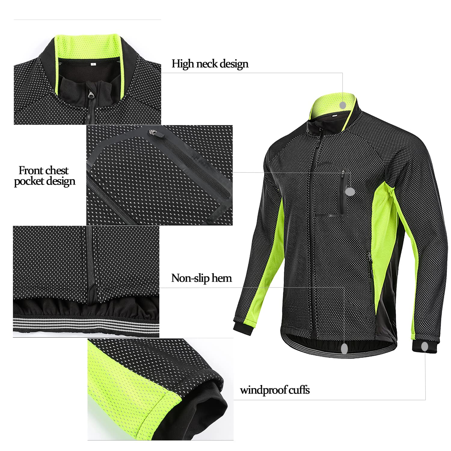 Chaqueta de ciclismo para hombre Forro polar Impermeable Invierno Chaqueta térmica de ciclismo