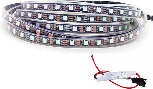 Tira LED WS2812B SMD 5050 Direccionable Individual 60Píxelesm 300Píxeles RGB Tira de Píxeles LED de Todo Color Impermeable DC5V (16.4 pies 300 LED