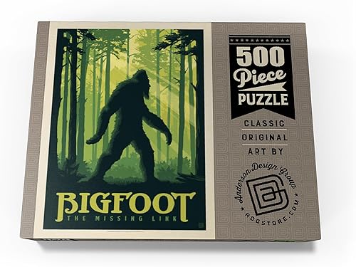 Miniatura 4 de MyPuzzle Bigfoot The Missing Link, póster vintage, rompecabezas prémium de 500 piezas para adultos