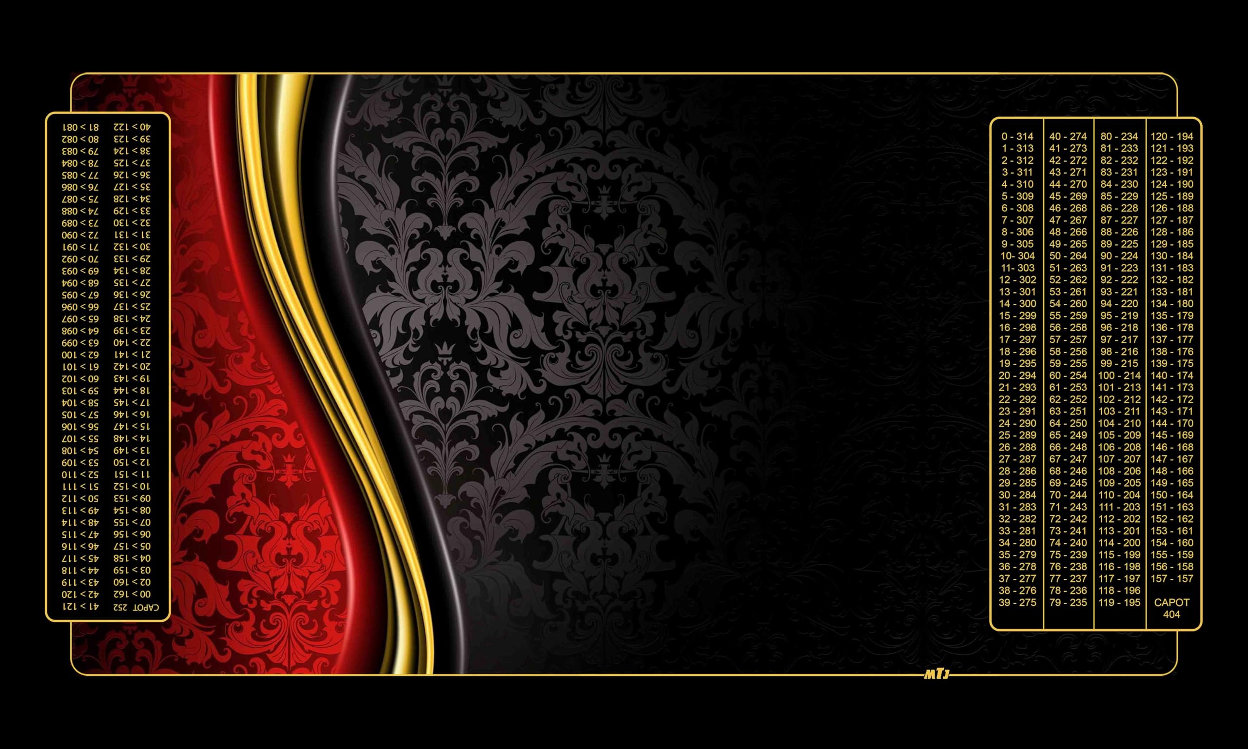 MTJ® Tapis de belote Prestige Design Noir 100 x 60 cm - Jersey néoprène - Fabriqué en France (Noir)