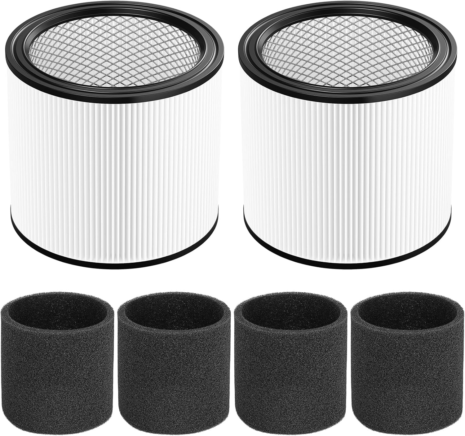 Cabiclean 90304 Replacement Filter Fit for Shop-Vac 90304 90350 90333 Replacement for Most Wet/Dry Vacuum Cleaners 5 Gallon and Above, Compare to Part No.90304, 90585 (2+4)