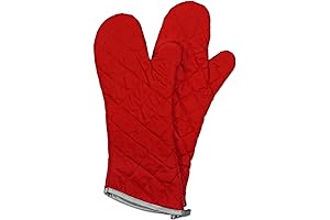 Red Flame Retardant Quilted Oven Mitts