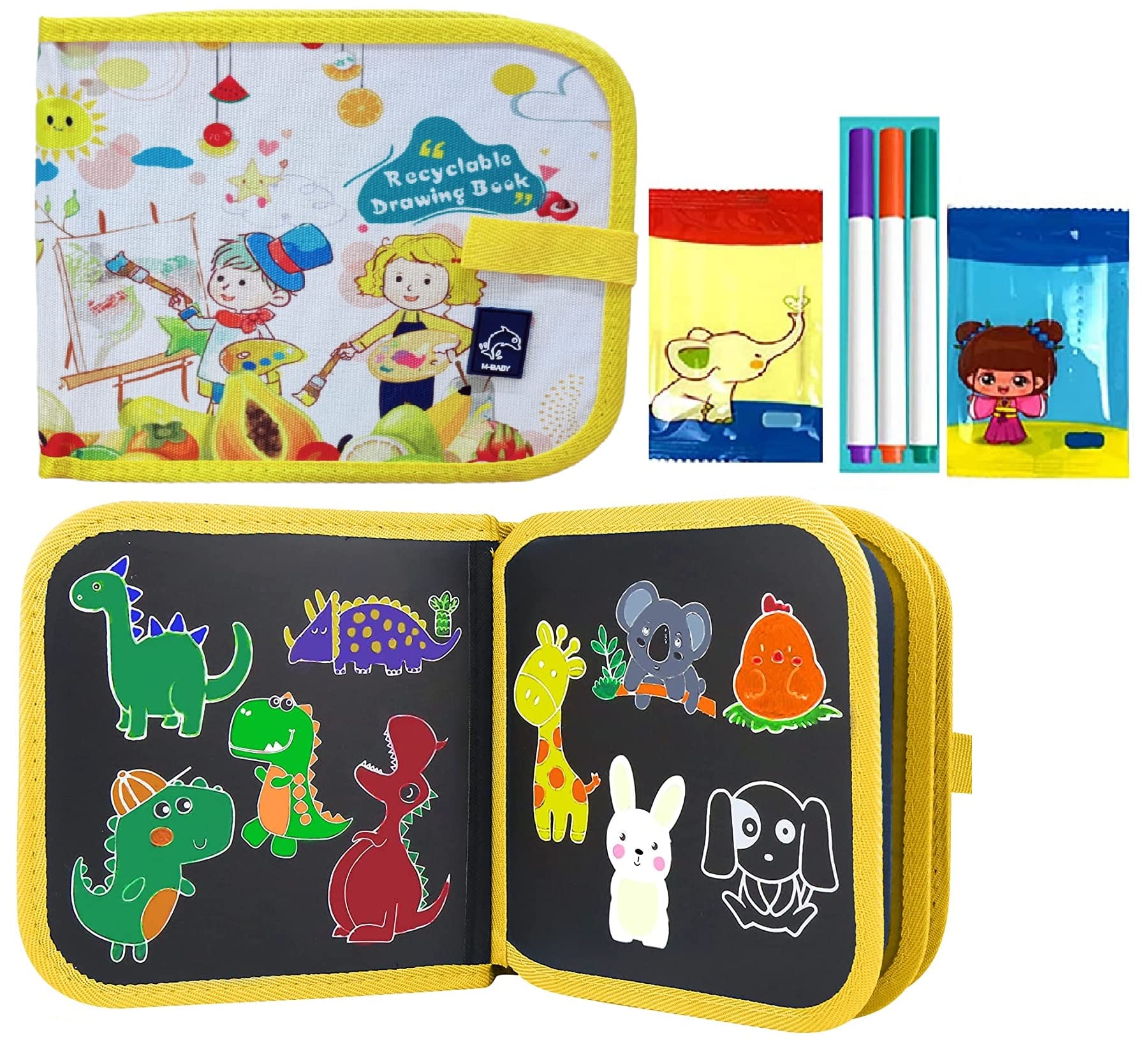 FunBlast Erasable Doodle Book for Kids, Erasable, Doodle Slate Painting Kit for Kids, Drawing Book with Wet Wipes & Colors for Kids, Coloring Doodle Slate for Kids (Yellow) (B0BB9ZTYC1) Amazon Price History, Amazon Price Tracker