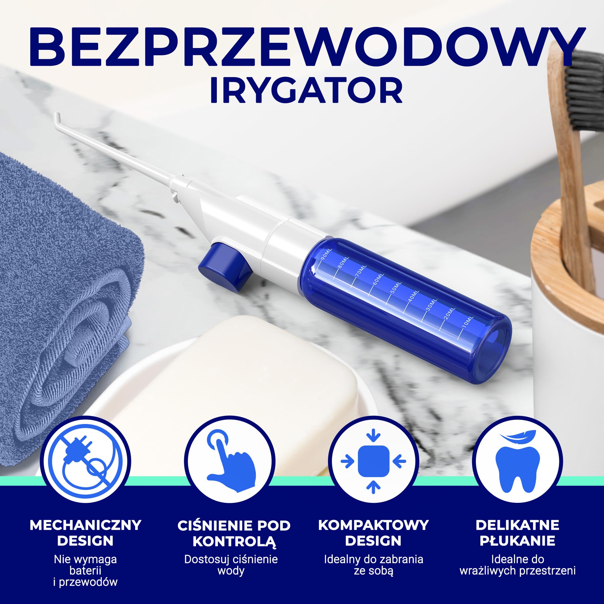 Oravix Irygator do Jamy Ustnej, Usuwanie Kamieni Migdałkowych, Bezprzewodowy, do Usuwania Kamieni Migdałków, Irygator Jamy Ustnej