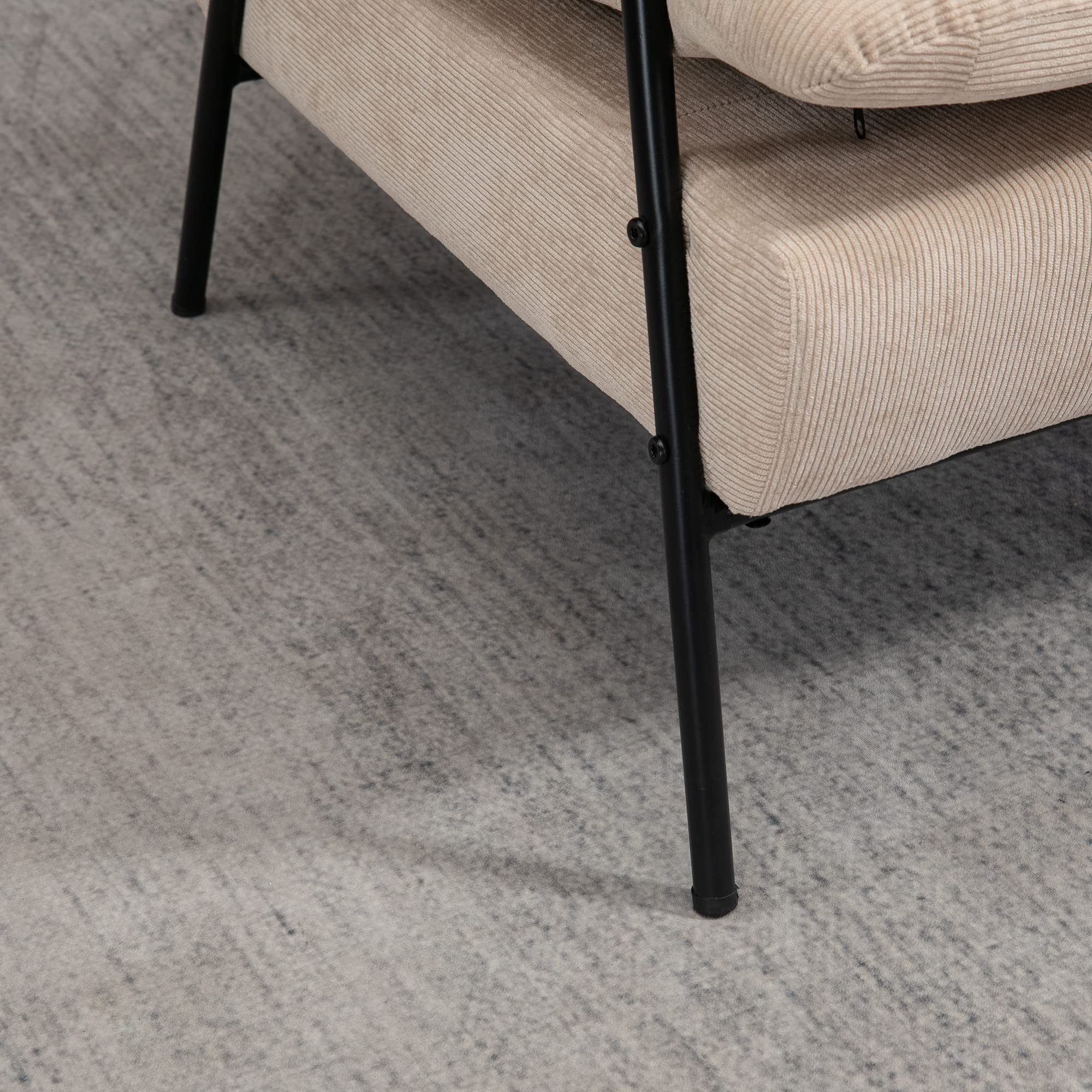 HOMCOM Sillón de Relax con Reposapiés Sillón Reclinable con Respaldo Ajustable Tapizado en Pana Marco de Acero y Cojines para Salón Dormitorio 68x91,5x88 cm Beige
