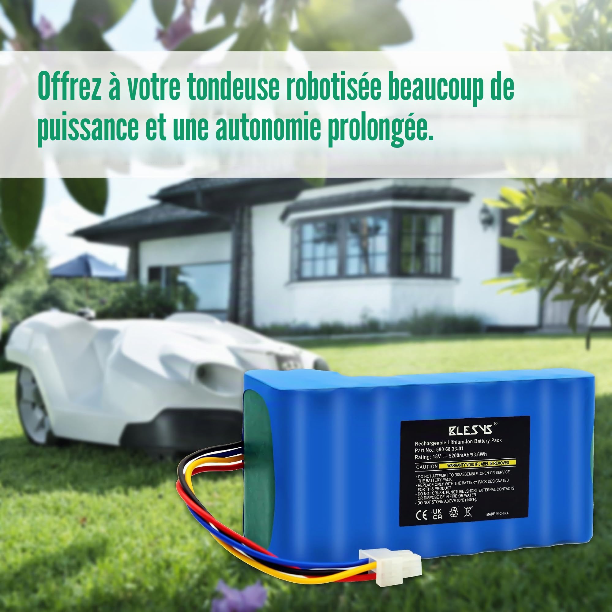 BLESYS Batterie pour Husqvarna Automower 420 (2016, 2017, 2018, 2019)