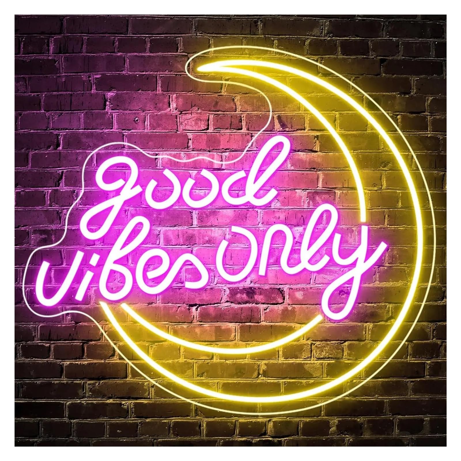 MINGYTN Insegna al Neon LED Good Vibes Only Neon Sign Dimmerabile LED Light Wall Decor USB Per Camera Da Letto Soggiorno Sala Giochi 33cmx36.7cm