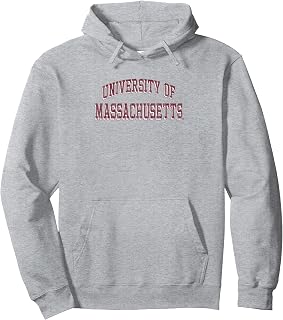 UMass Minutemen Retro Arch Gray Officially Licensed Pullover Hoodie