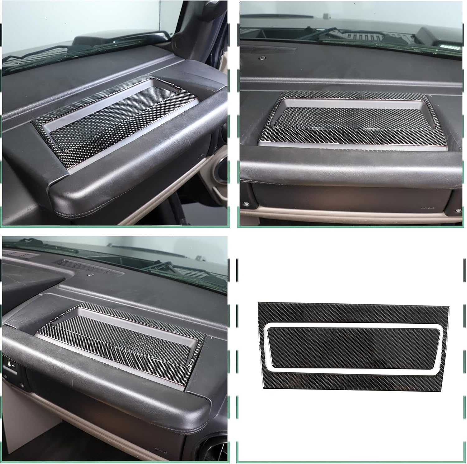 PIUGILH Car Passenger Dashboard Panel Cover Trim Compatible with Hummer H2 2003-2007, Carbon Fiber Auto Glove Box Cover Decoration Sticker Interior Accessories