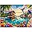 Rocorose 1000 Piece Family Jigsaw Puzzle for Adults, Parrot Flamingo Dolphin Animal Puzzle, Challenging Lakeside Sea Scenic Tropical Islands Puzzle Game Home Decor