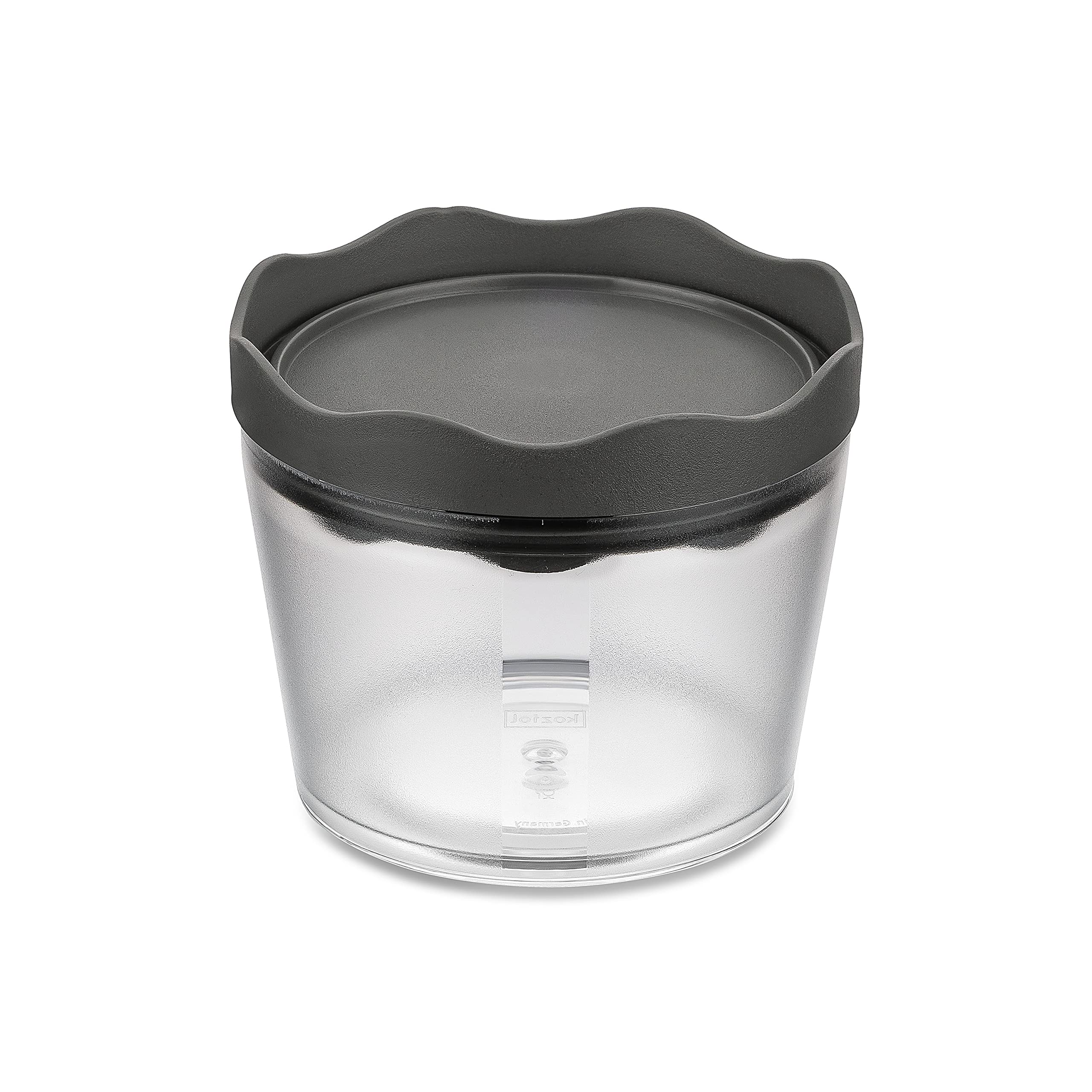 KOZIOL Vorratsdose Prince S Nature Ash Grey, 300 ml luftdichte Kunststoffdose mit Sichtfenster