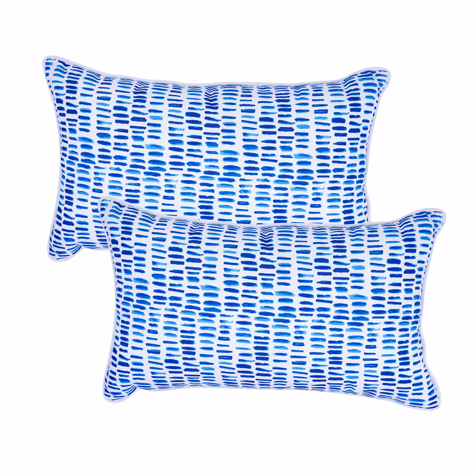 JMKaixin Set of 2 Patio Lumbar Pillows, 12”x20” Fade Resistant Outdoor Waterproof