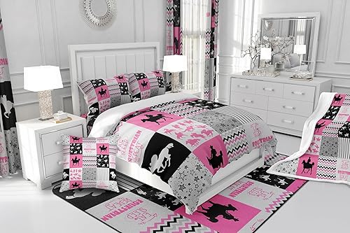 Miniatura 5 de Erosebridal Juego de ropa de cama ecuestre de retazos de búfalo a cuadros de caballo occidental juego de edredón de estrellas galaxias tamaño Queen