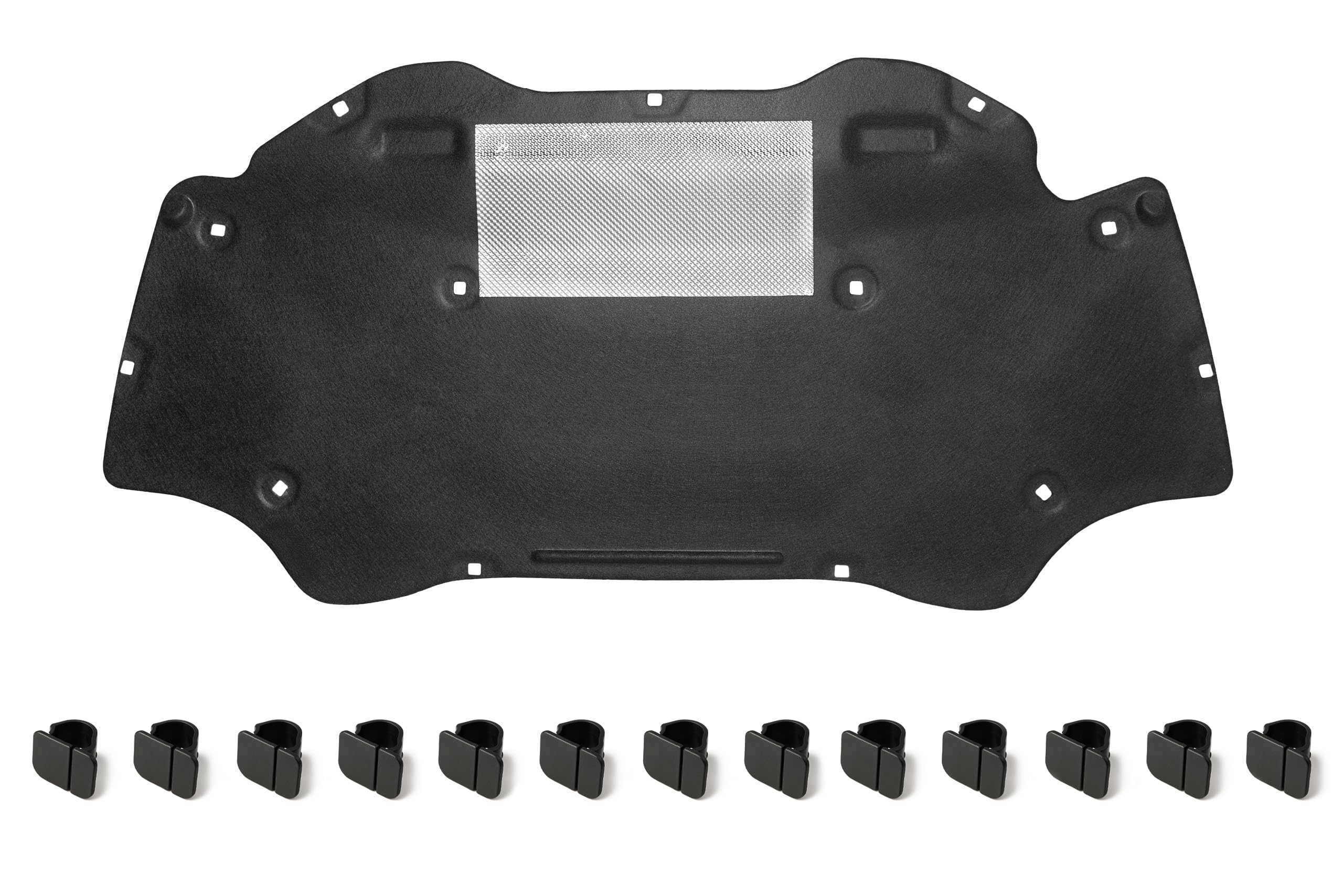 GEPCO Tapis isolant pour capot, isolation du compartiment moteur avec clips, compatible avec Seat Ibiza IV 2008-2017 hayon, combi 6P0863831 / 6P0863831A / 6P0863831B