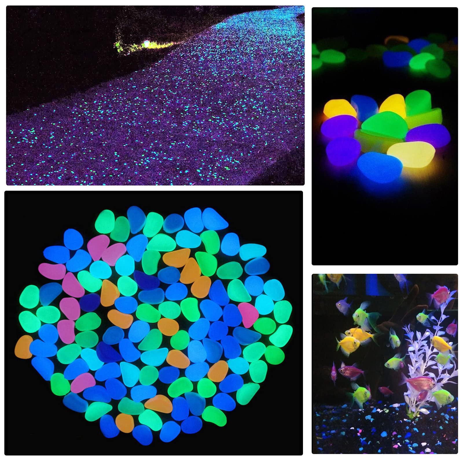 300 Piezas Luminosas Brillantes,Piedras Decorativas Piedras Luminosas Jardin Piedras Piedras Jardin Exterior Adecuado Para Plantas Decorativas Al Aire Libre Diy Acuario En Maceta（1cm）