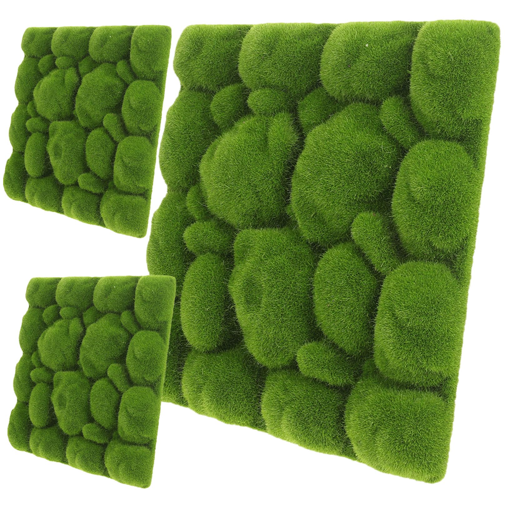 Künstliche Moos Wanddekoration 3 Stück Schaumstoff für Natürliche Deko | Grün, Modern und Nordisch, als Langanhaltende Lösung für Hochzeit und Blumenarrangement
