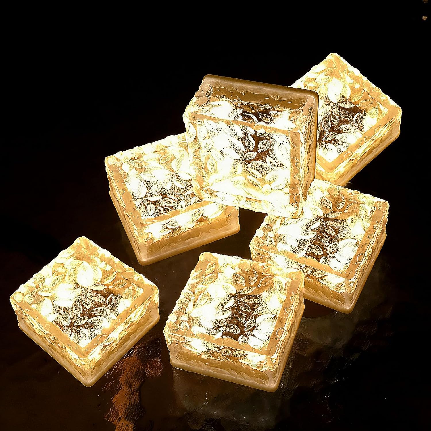 Solar Brick Lights Outdoor Waterproof Small Solar Lights 3 Packs Outdoor Decor for Fence Pathway Path Patio Balcony Outside Garden Bricks Decorations