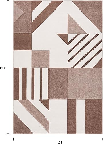 Vista 30 de SAFAVIEH Alfombra de área de 8 x 10 pies – Colección Hollywood – Grande – Marfil y azul pavo real, diseño moderno de mediados de siglo, no desprende