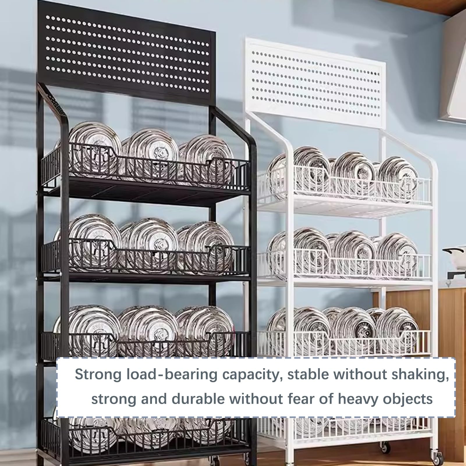 Generico Scaffale espositivo per Snack da supermercato, scaffale Multifunzionale per Alimenti, Frutta, Verdura, Caramelle e Pane, Organizer da Cucina per casa e minimarket (Bianco, 50x28x157 cm)
