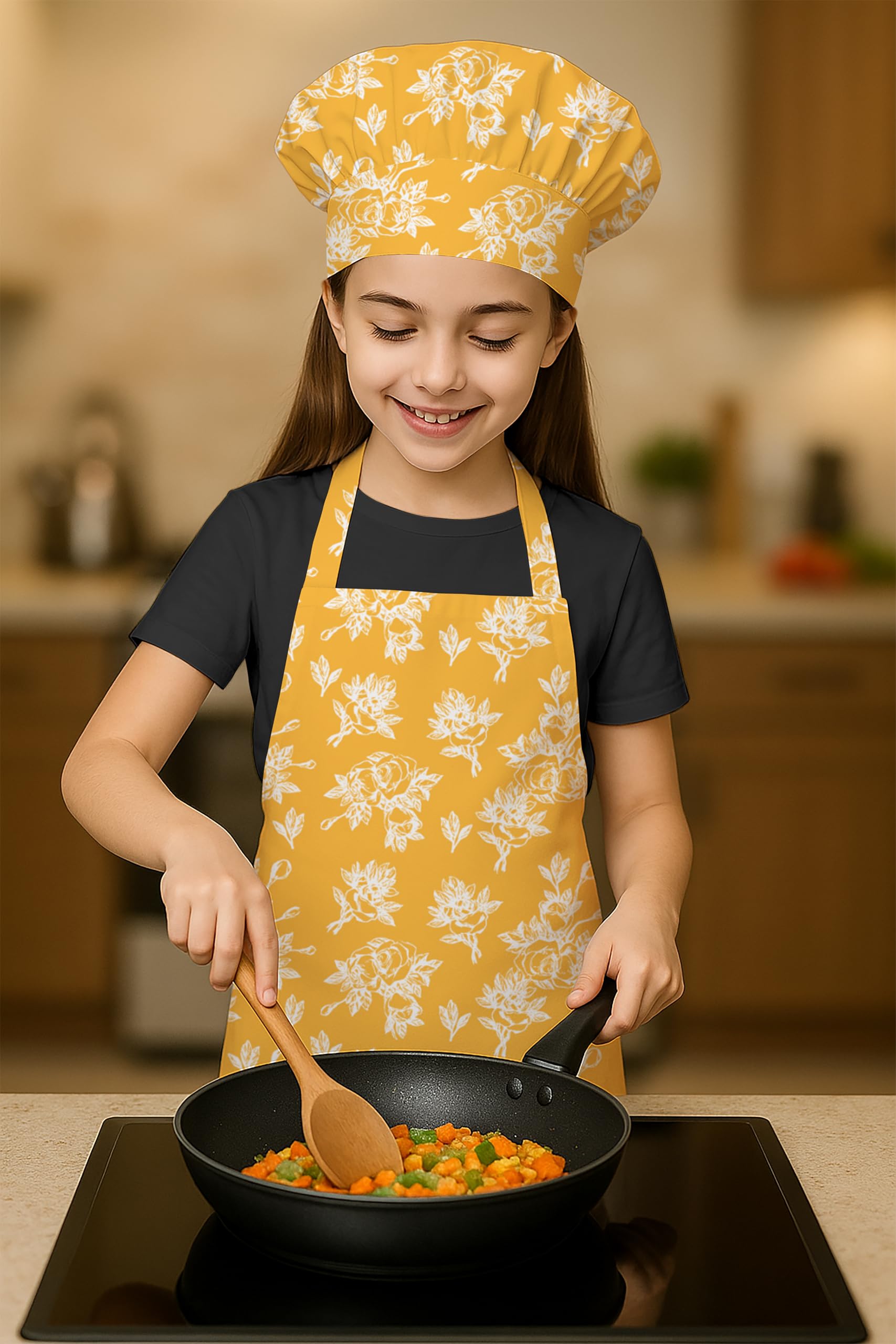 Oasis Cotton Printed Unisex Kids Apron & Chef Cap -(1 Apron & 1 Chef Cap) -Pack of 2-image-28