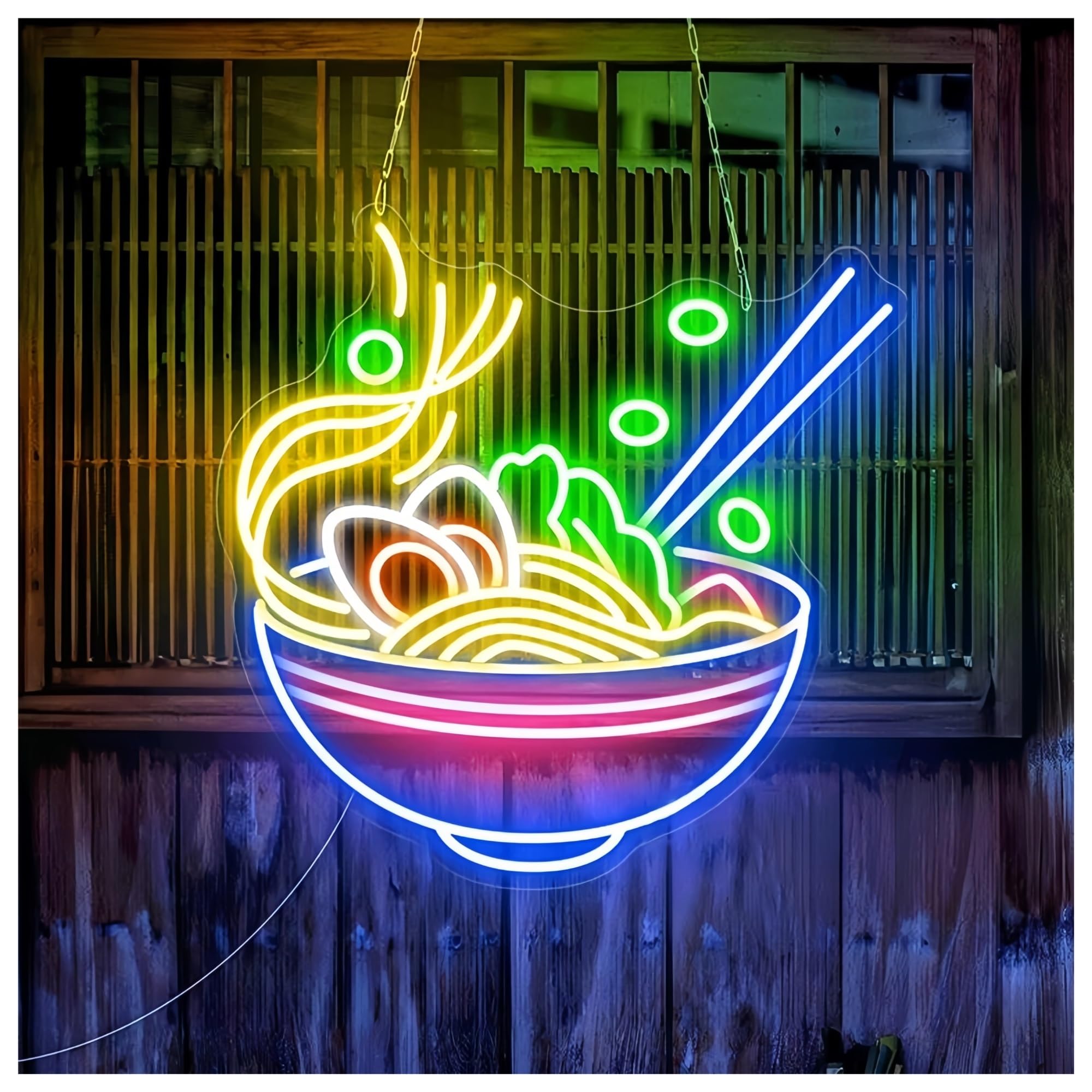 SHOUXI Sign Lamp Noodles Neon Sign Japanese Noodles for Restaurant Food Shop Wall Decor Ramen Sign Ramen Bowl Neon Light(B,100CM)