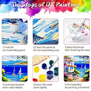 ZTOTZ Paint by Number Kits for Adults,Painting by Number Landscape Ocean,Paint by Numbers Adults Seaside Scenery, DIY 16X20 Paints by Color Canvas Set Without Frame