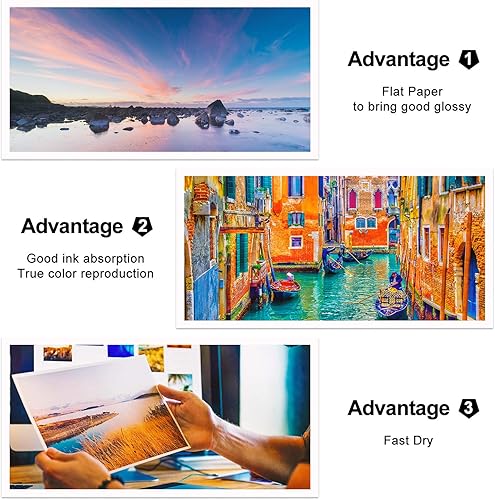 Miniatura 4 de Koala - Papel de inyección de tinta fino brillante de 8.5 x 11 pulgadas, 100 hojas y papel fotográfico de inyección de tinta fino semibrillante de