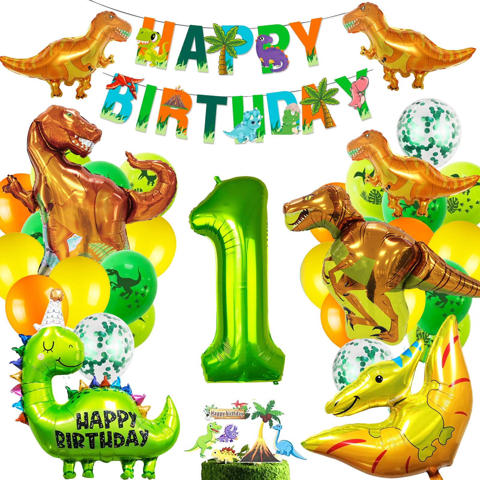 Large 4D Dinosaur Foil Balloons Green Dinosaur Standing Dragon Birthday Party De