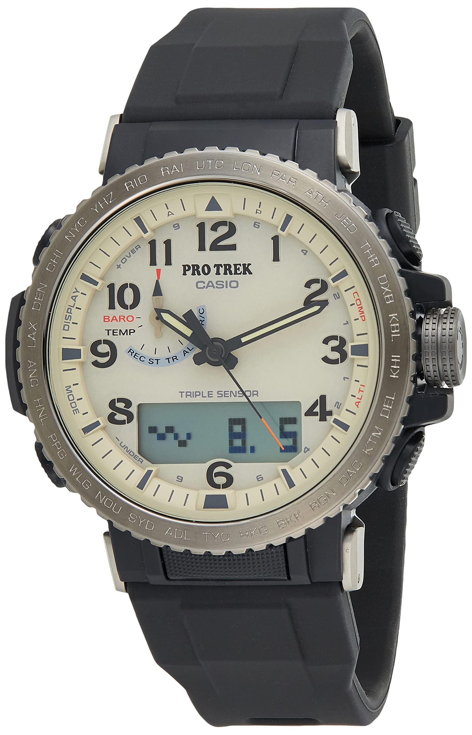 Casio Protrek World Time Tough Solar Prw-50Y-1B Prw50Y-1B 100M Men's Watch