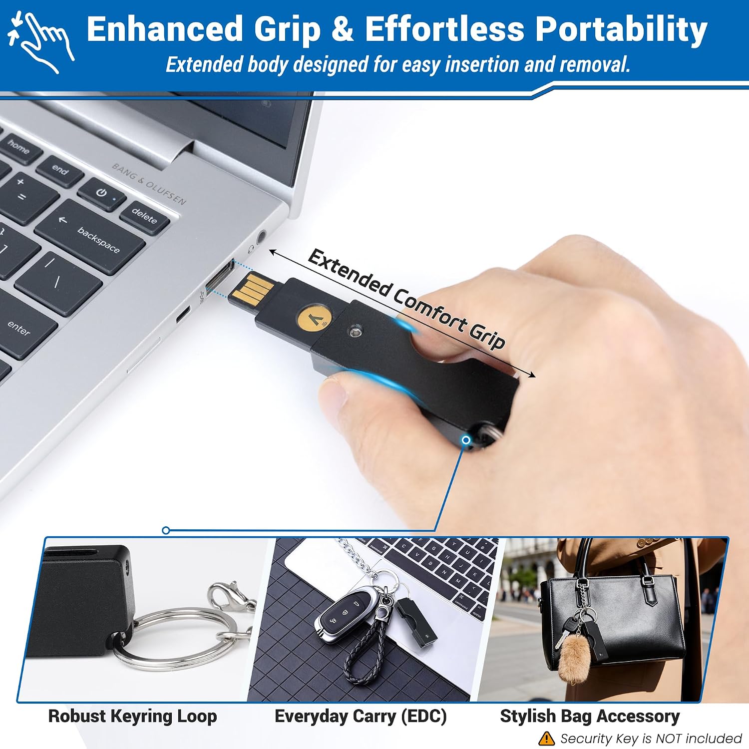sciuU Metalowe składane obrotowe etui kompatybilne z Yubico Security Key NFC YubiKey 5 NFC 5 NFC FIPS złącze USB-A odporna na zarysowania obudowa ochronna ze stopu aluminium