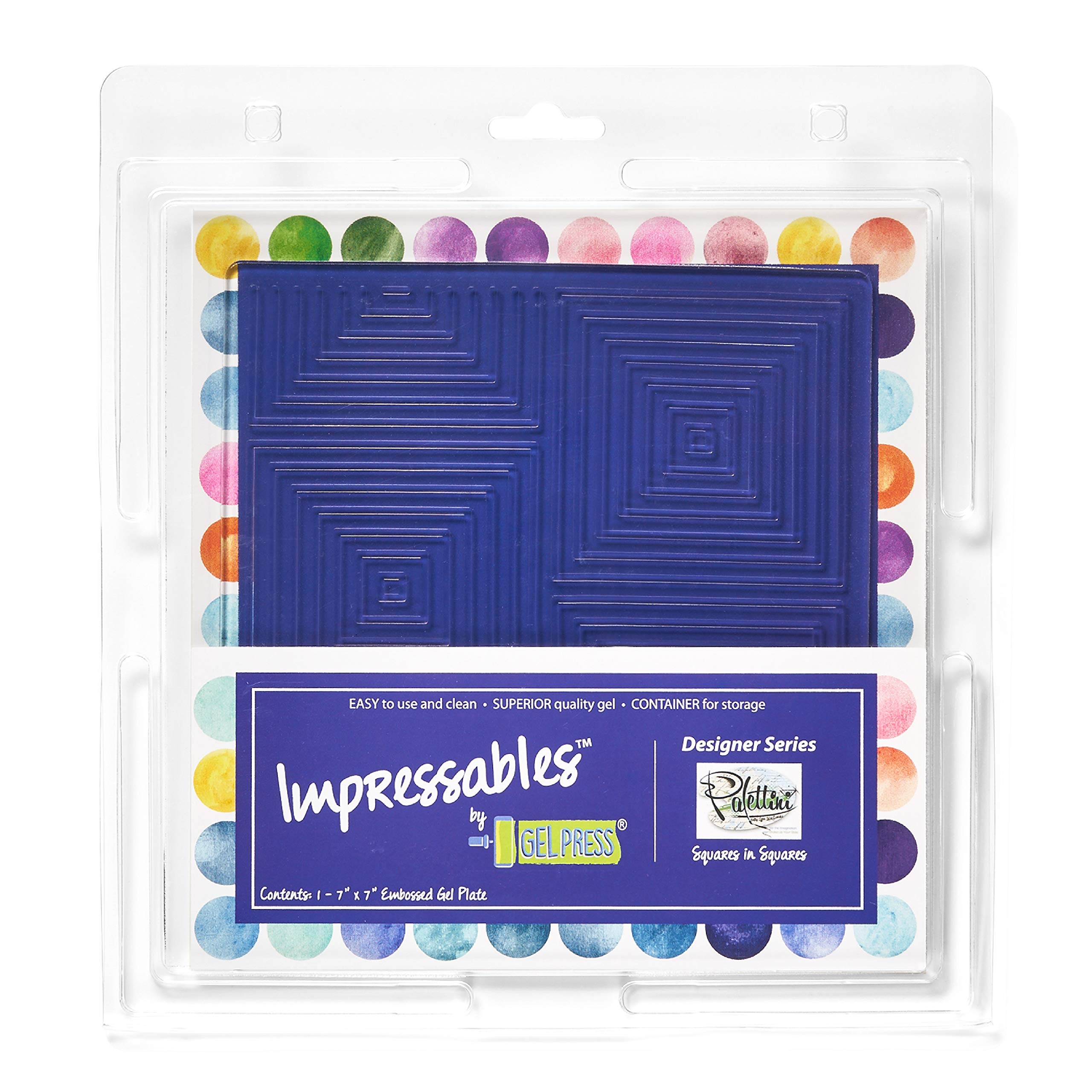 Placa en Relieve Gel Press Squares in Squares para Crear Patrones e Impresiones Artesanales únicas