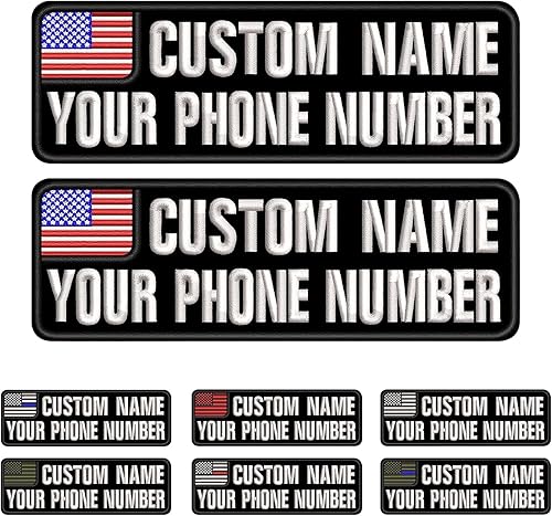 Uayma 2 parches con nombre personalizables, parches tácticos extraĂbles personalizados con gancho y bucle, parches bordados para nombre para Uayma 2 parches con nombre personalizables, parches tácticos extraĂbles personalizados con gancho y bucle, parches bordados para nombre para