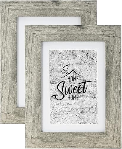 Miniatura 10 de Juego de 2 portarretratos de madera gris de 11 x 14 pulgadas, para fotos de 8 x 10 pulgadas con paspartú o de 11 x 14 pulgadas sin paspartú, marcos