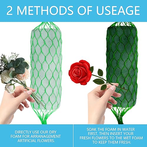 Miniatura 3 de Guirnalda de espuma floral de 14 piezas para flores, kit de bloques de esponja de flores de 9.2 pies, soporte para flores de absorción, puerta de