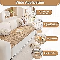 Vista 2 de Funda de sofá lavable para perros, funda de sofá modular suave y mullida en forma de L, protector grueso apto para mascotas, tapete para sofás