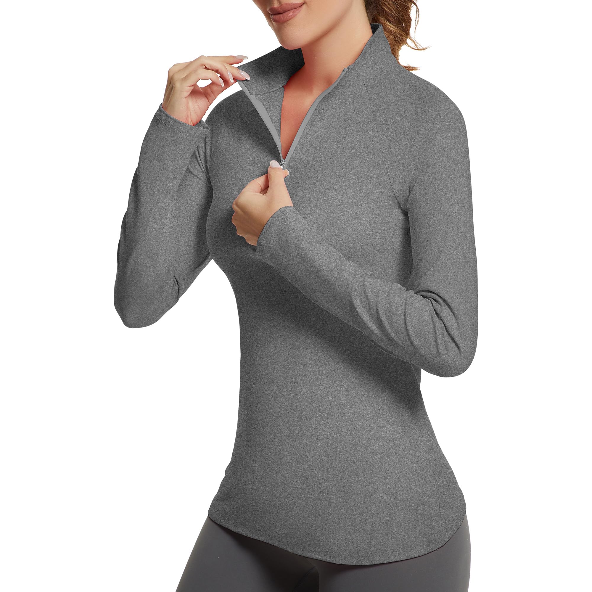 GGOV Golf Shirts for Woman UPF 50+ Sun Protection Quick Dry Lightweight Long Sleeve Polo Shirts for Woman Rash Guard