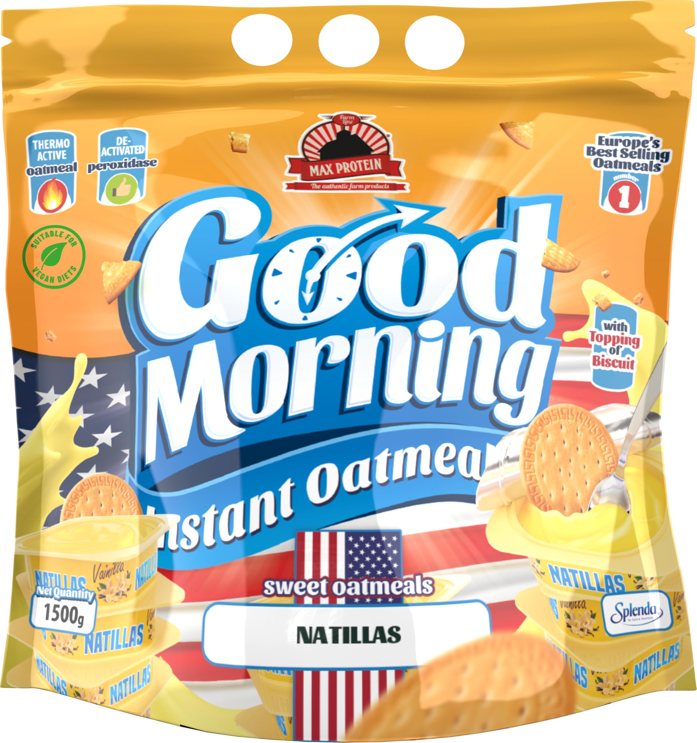 MAX PROTEIN - Harina de Avena Sabor Conguitos White con Toppings 1,5 kg – Avena en Polvo, Fuente de Proteína para Batidos, Pancakes y Desayunos Fitness — view 13