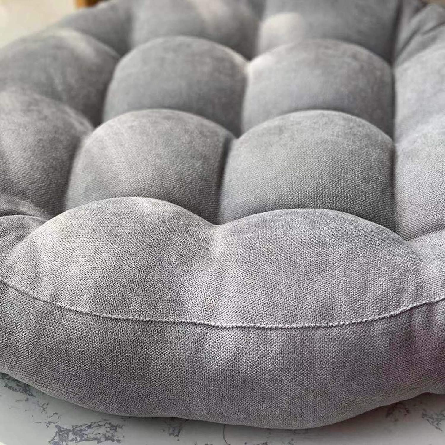 Okrągła poduszka podłogowa do jogi, miękka, gruba, pikowana, do medytacji, czytania i relaksu, wygodna, 43 cm, otomana, do domu i biura