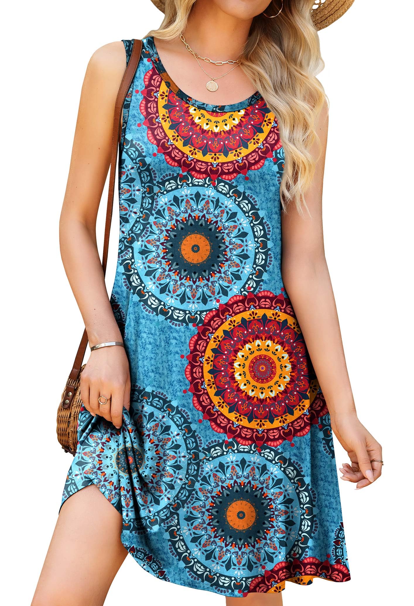 WEACZZY Women Summer Casual Swing T Shirt Dresses Beach Cover up Loose Dress