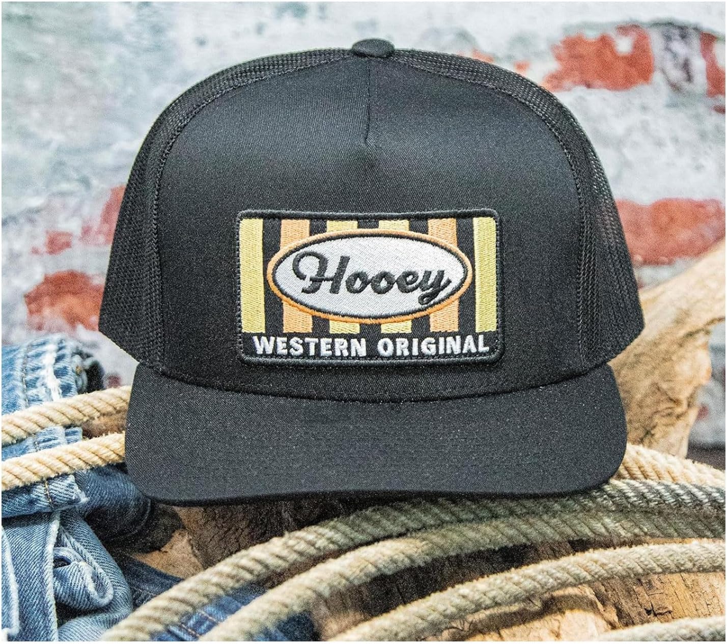 HOOEY Sudan Western Original Patch Trucker Hat – Adjustable Snapback Mesh Baseball Cap - Trucker Hat for Work & Casual Wear