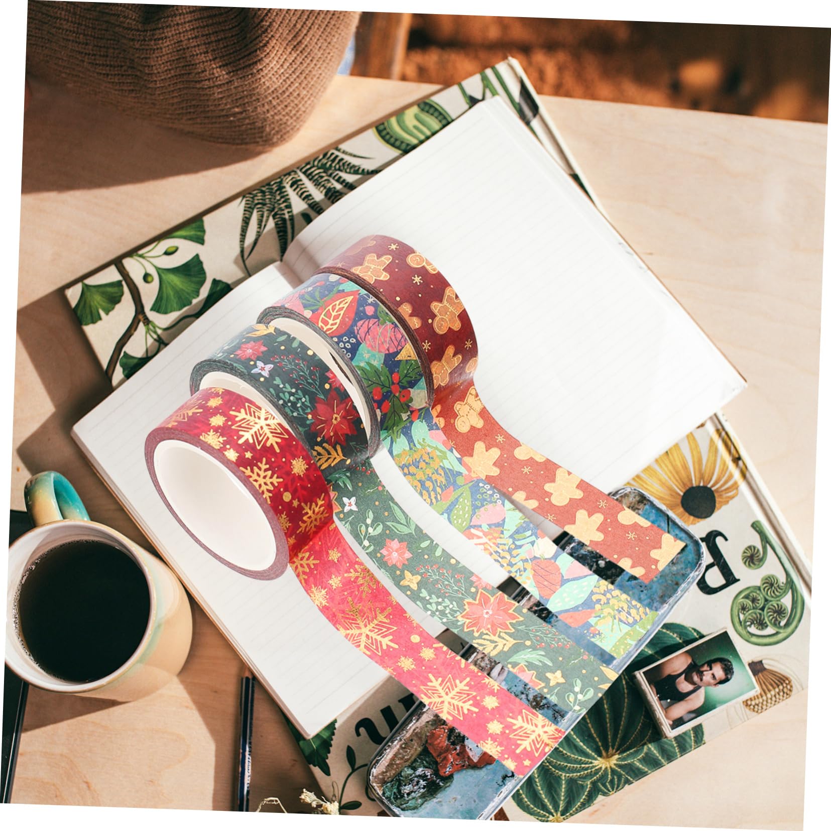 Tofficu 5 Juegos Cinta Washi Navideña Pegatinas Con Temas Navideños Cintas De Cuaderno Pegatinas as Christmas Stickers Cintas Para Envolver De Diario 21 Rollos*5