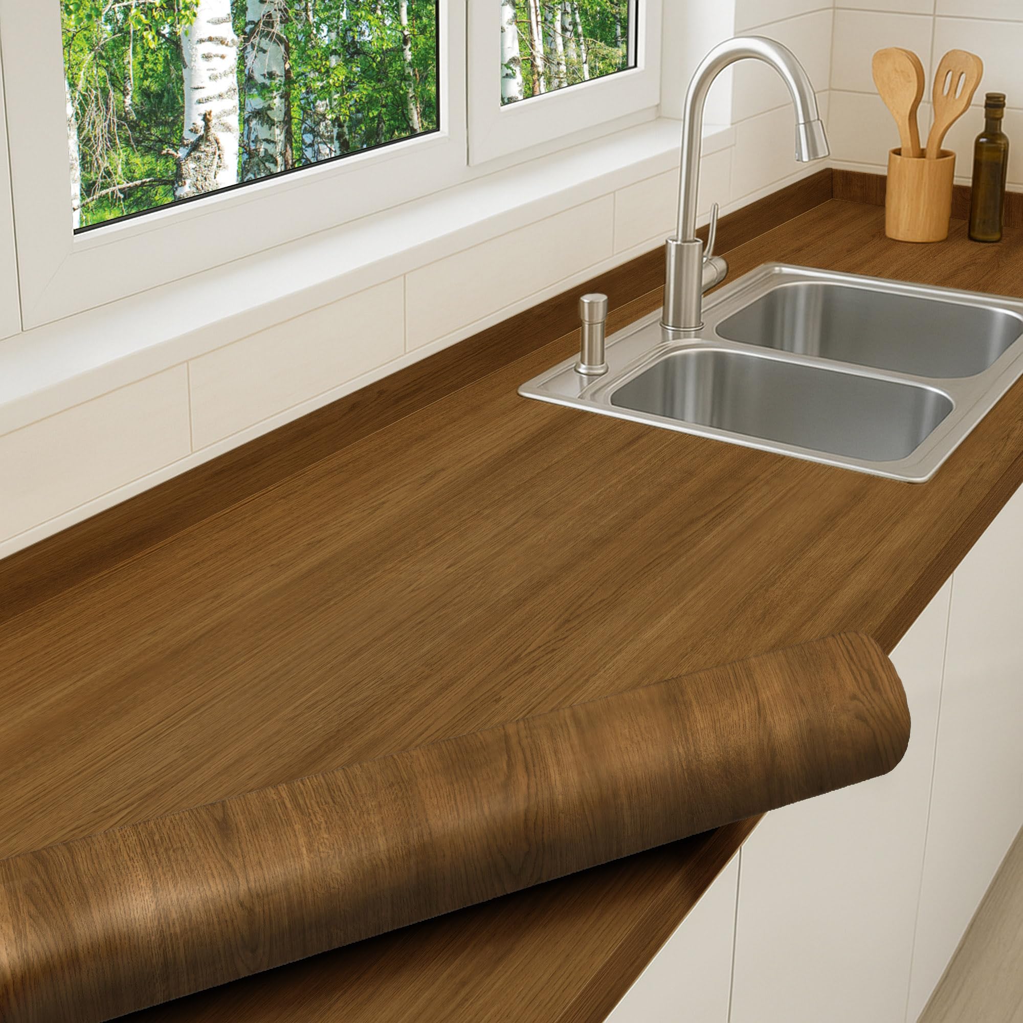 Extra Strong Laminated Self-Adhesive Wooden Film Chestnut Denver – Adhesive Film Furniture Film Decorative Film Door Film Kitchen Film Cabinet Film Table Film Roll Width 90 cm x Desired Size in LFM