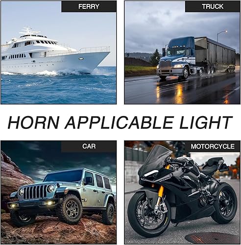 Miniatura 6 de Pack-2 Car Snail Air Horn, 12V 300DB Stereo Sound Super Loud Warning Modification Horn, ABS + Metal Mini Size Waterproof and Rust-proof Honking