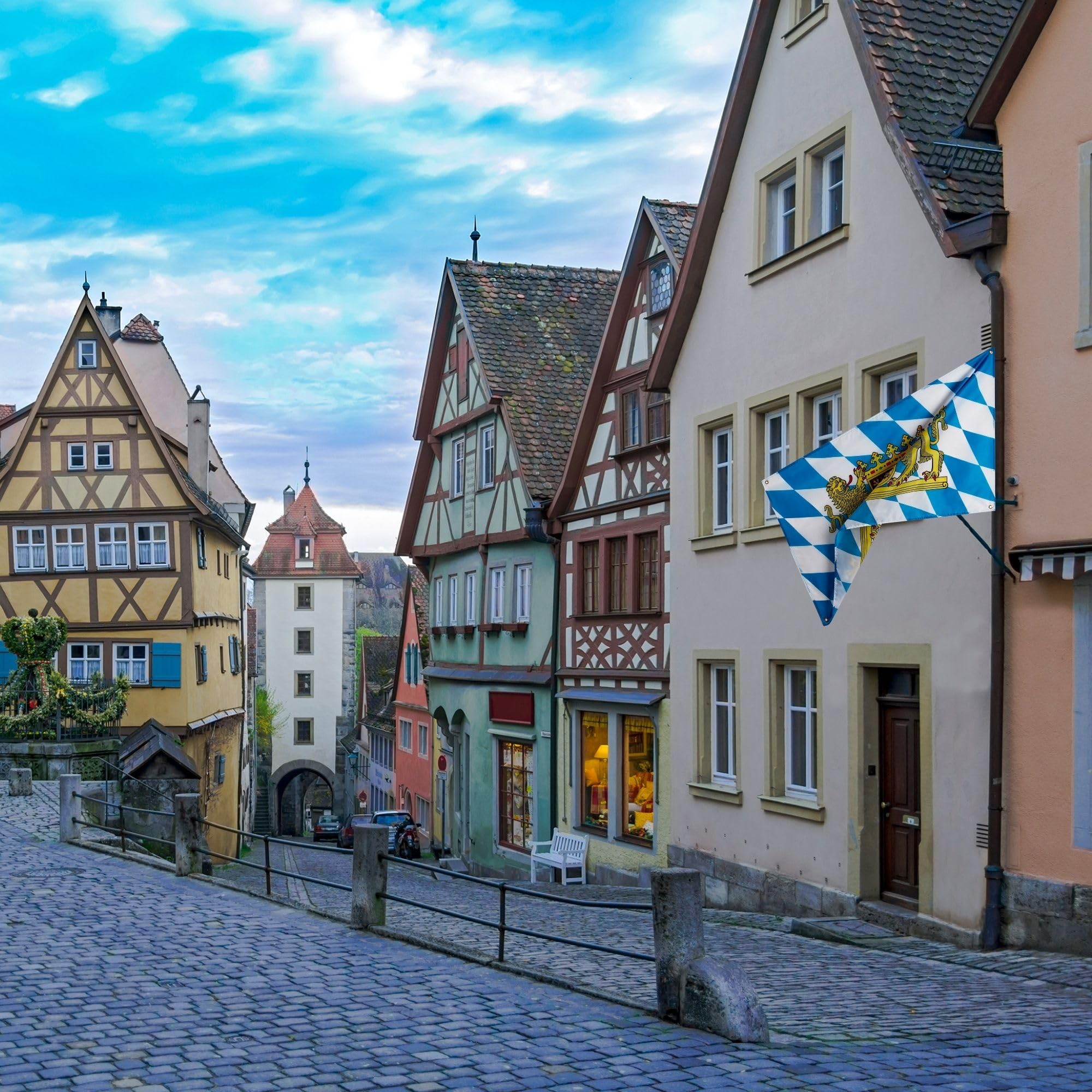 Runesol Bavaria Flag, 91x152cm, 3ft x 5ft, Oktoberfest Flag, Bavarian Flag, 4 Grommets, Eyelet in Every Corner, Munich - Image 3
