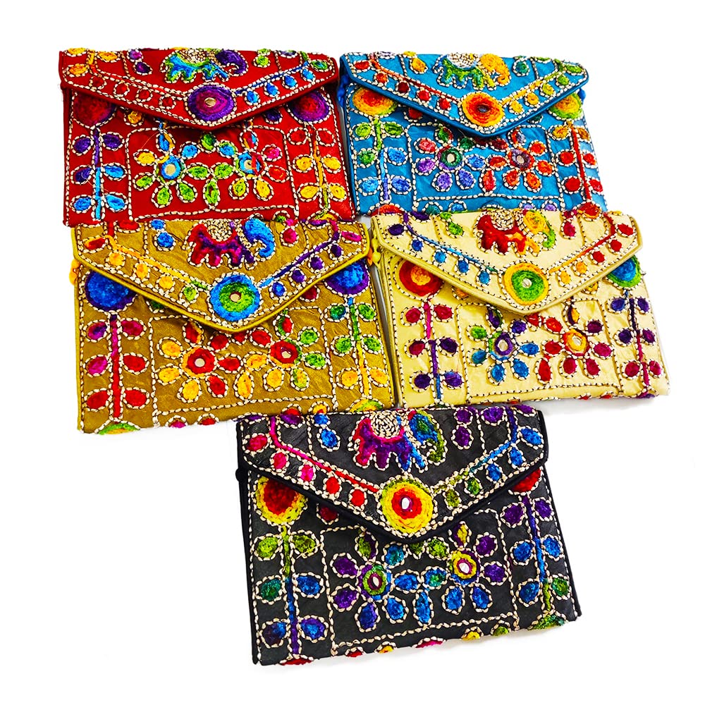 avanti creations Women's Cotton Handmade Ethnic Rajasthani Embroidered Sling Clutch Purses Crossbody Side Bag with Handle Return Gifts For Wedding Set Of-picture-55