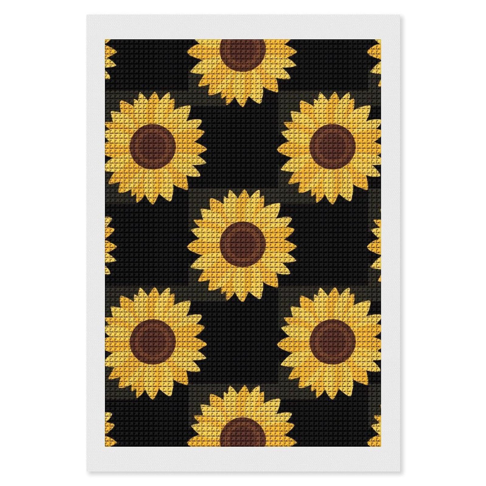 FodPand Sunflower 5D Diamond Painting Kits for Adults Beginners Full Drill Square Diamond Dots Pictures Gem Art Supplies for Home Wall Room Decoration DIY Craft Set Gift 8x12