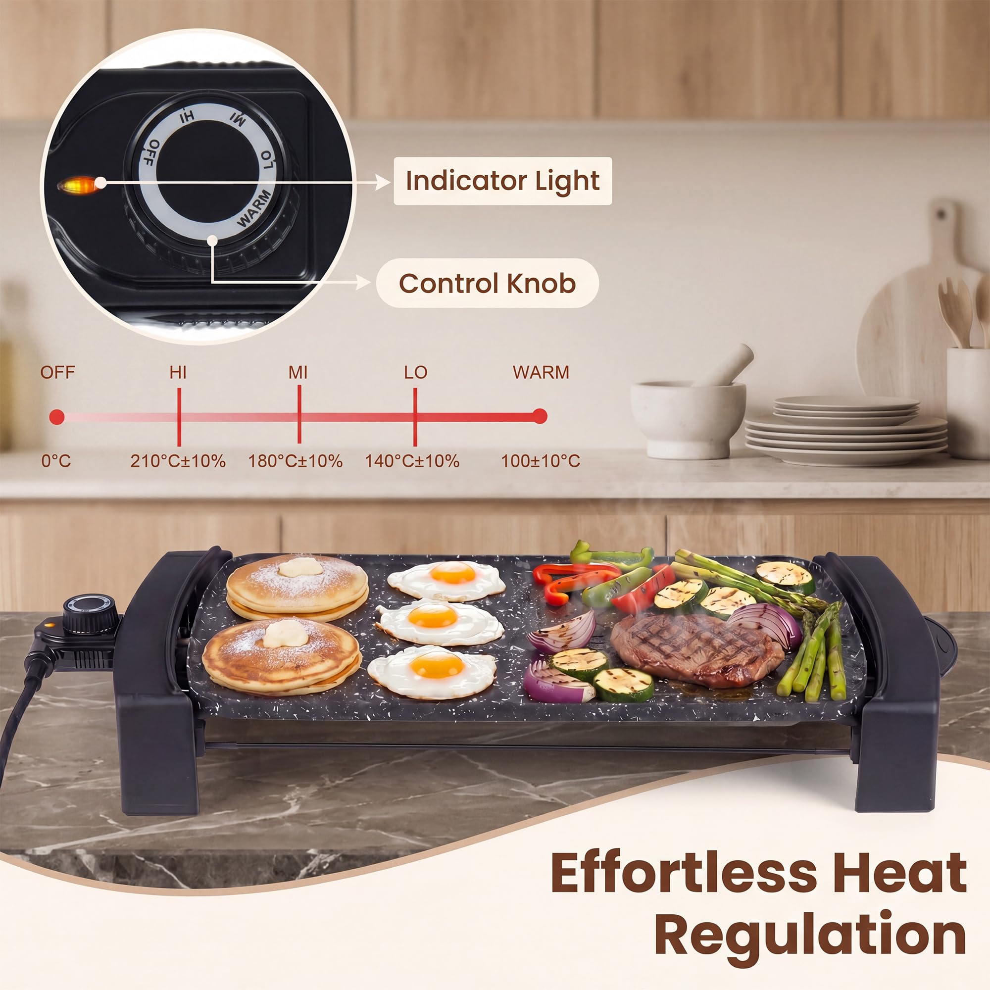 LIFEZEAL 2 en 1 Plancha Électrique 2150W, Grill Électrique Antiadhésif